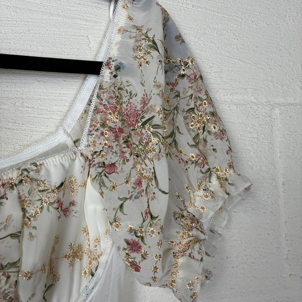 NEW Francesca's‎ Anna Floral Corset Top Size M Regency Wedding Bridal Dainty Ren - Picture 5 of 14